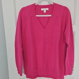 Lilly Pulitzer Hot Pink V-Neck Sweater